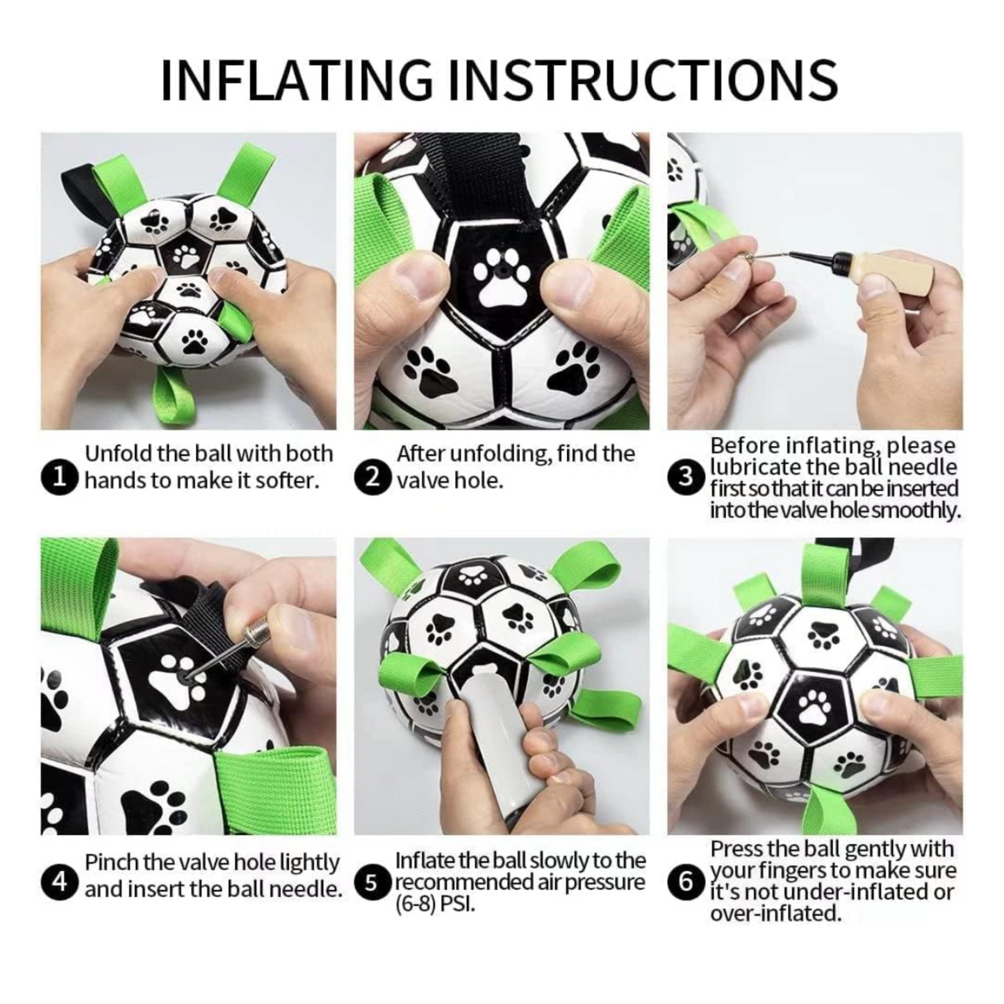 FetchFrenzy GrabTab Dog Soccer Ball