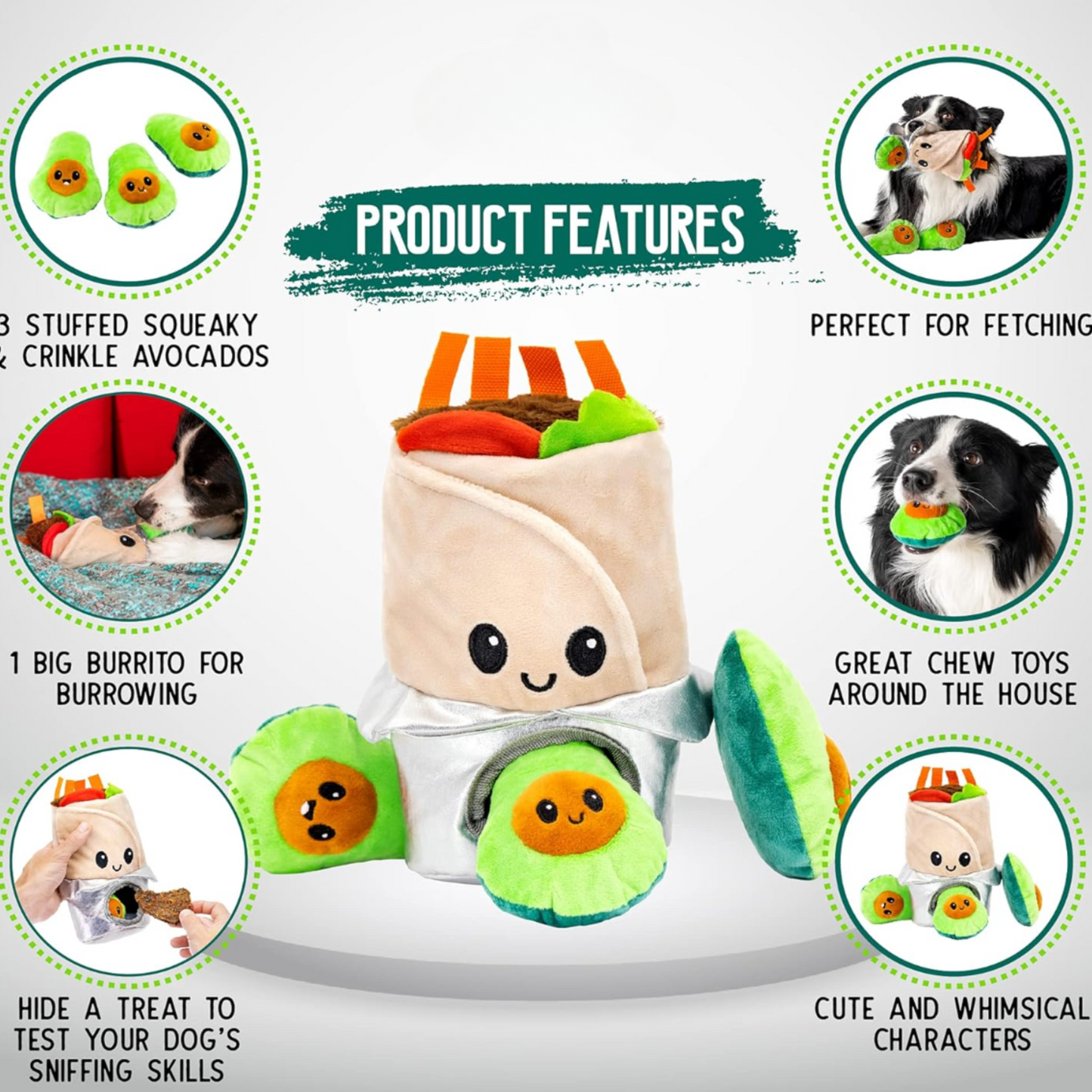 Pet Burrito Dog Toy Set