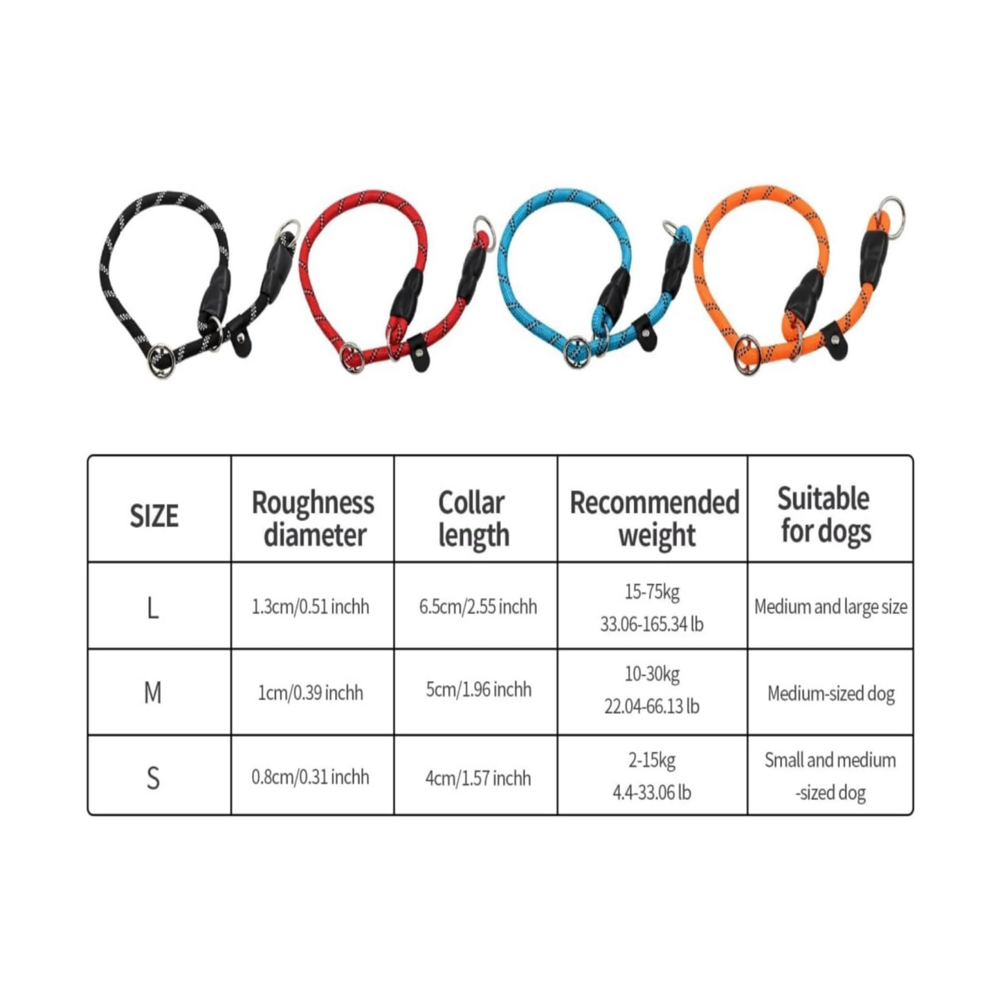 Dog Slip Collar with Reflective Strips
