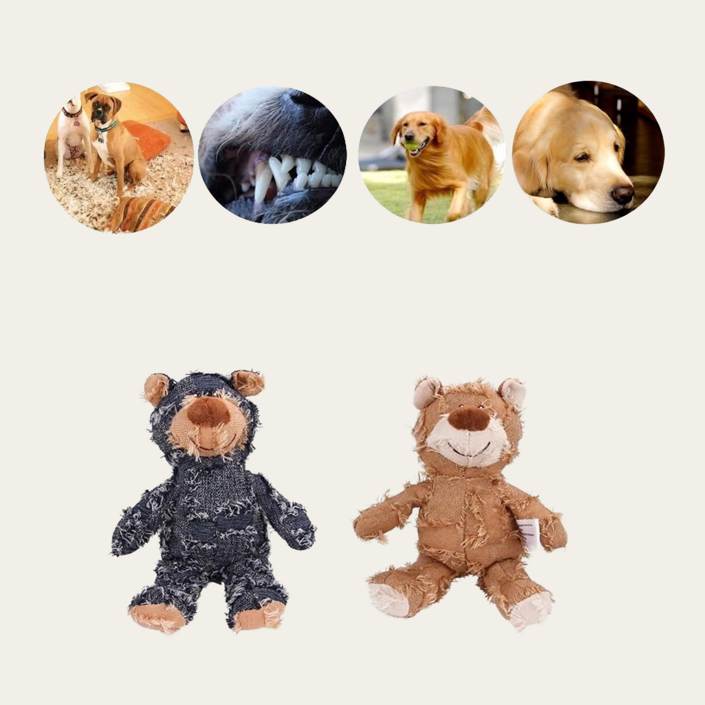 Unbreakable Squeaky Bear – Tough Plush Dog Toy for Heavy Chewers