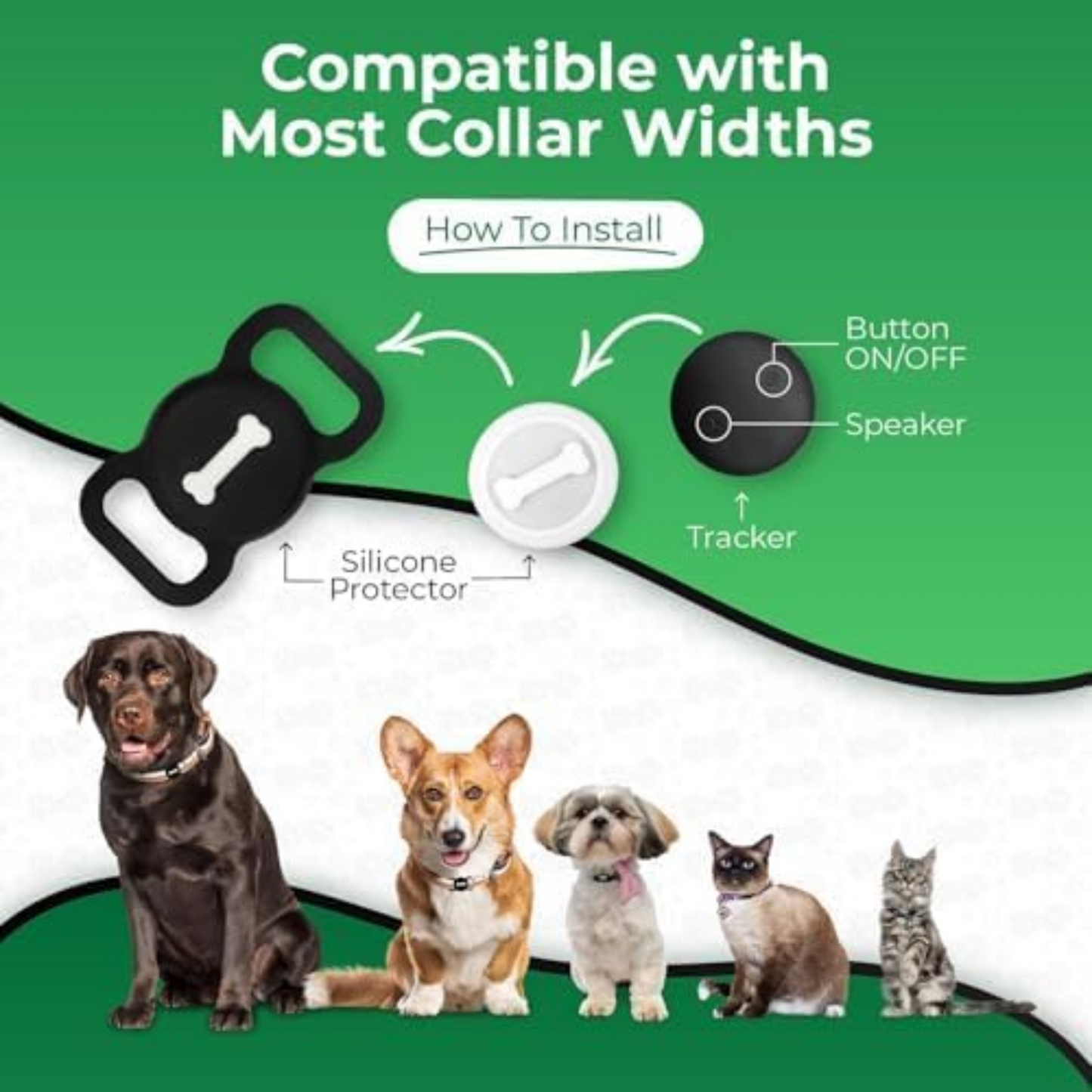 Smart Dog Tracker with Collar Holder
