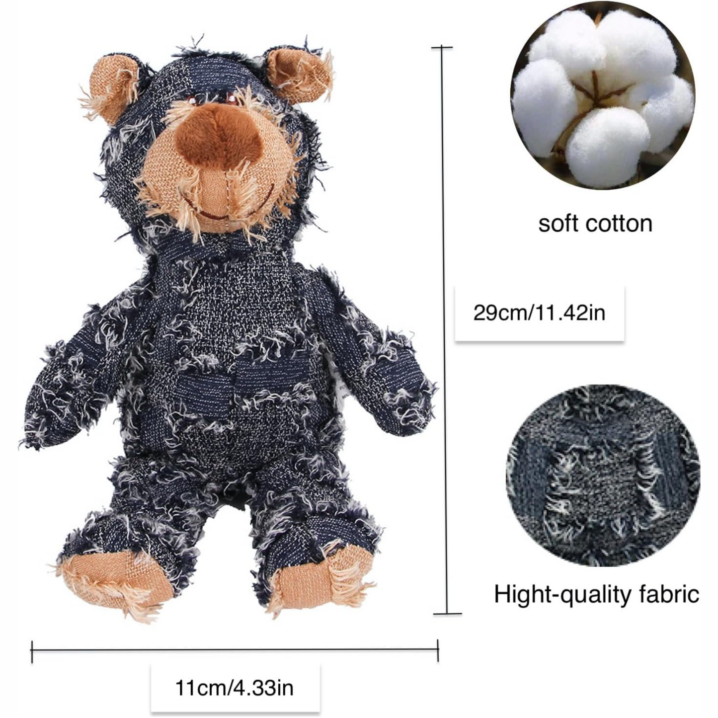 Unbreakable Squeaky Bear – Tough Plush Dog Toy for Heavy Chewers