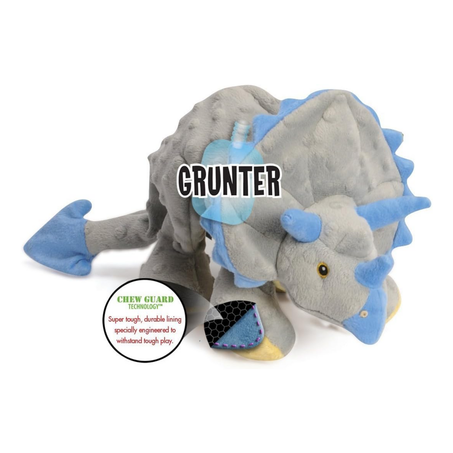 Tough Frill Dino – Heavy-Duty Plush with Chew Guard