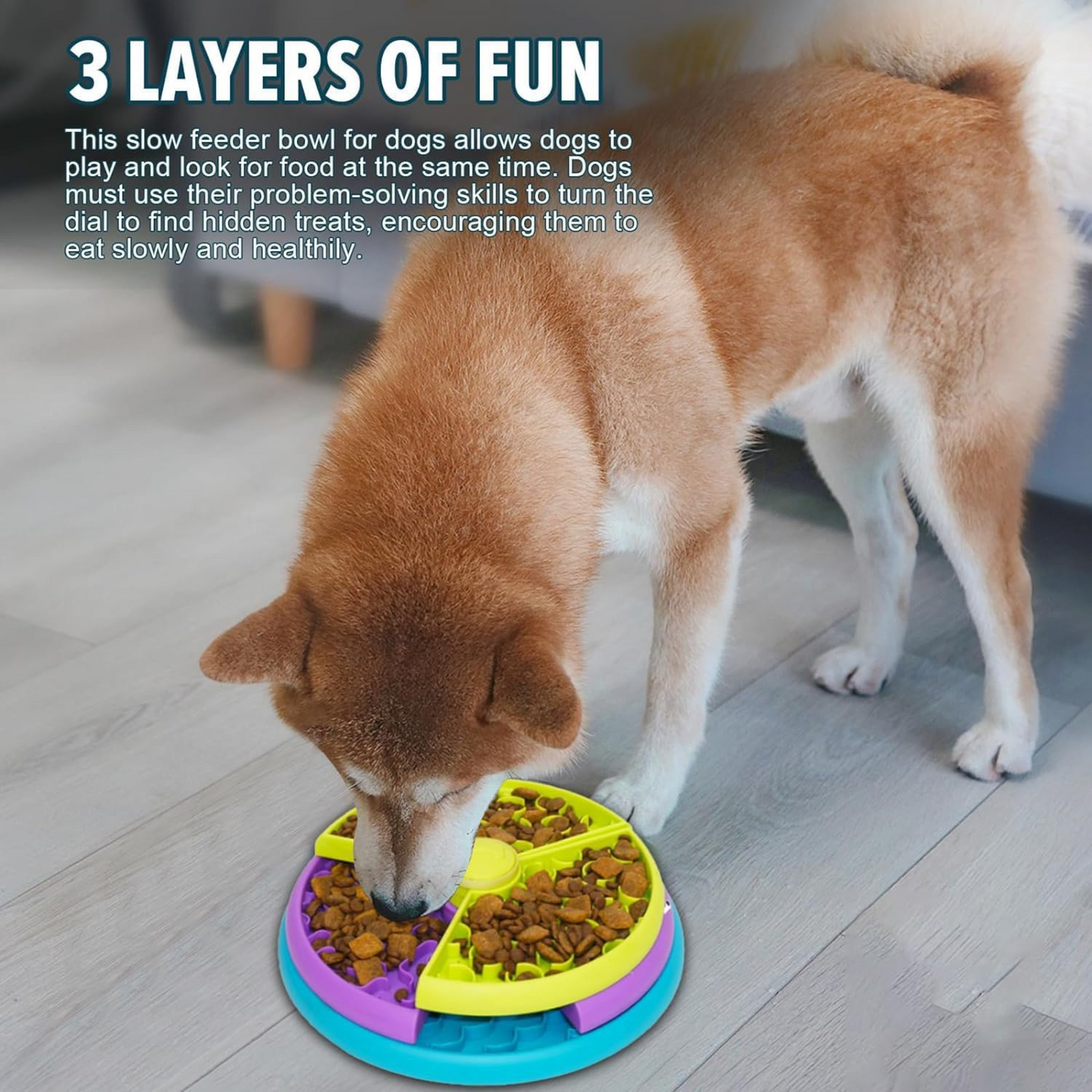 PeppyPawz 3-Layer Slow Feeder Puzzle Bowl