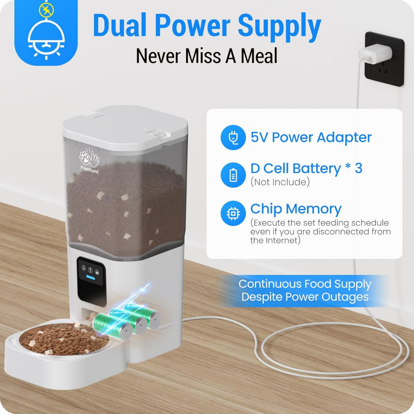 Automatic Dog and Cat Feeder with 2K Camera