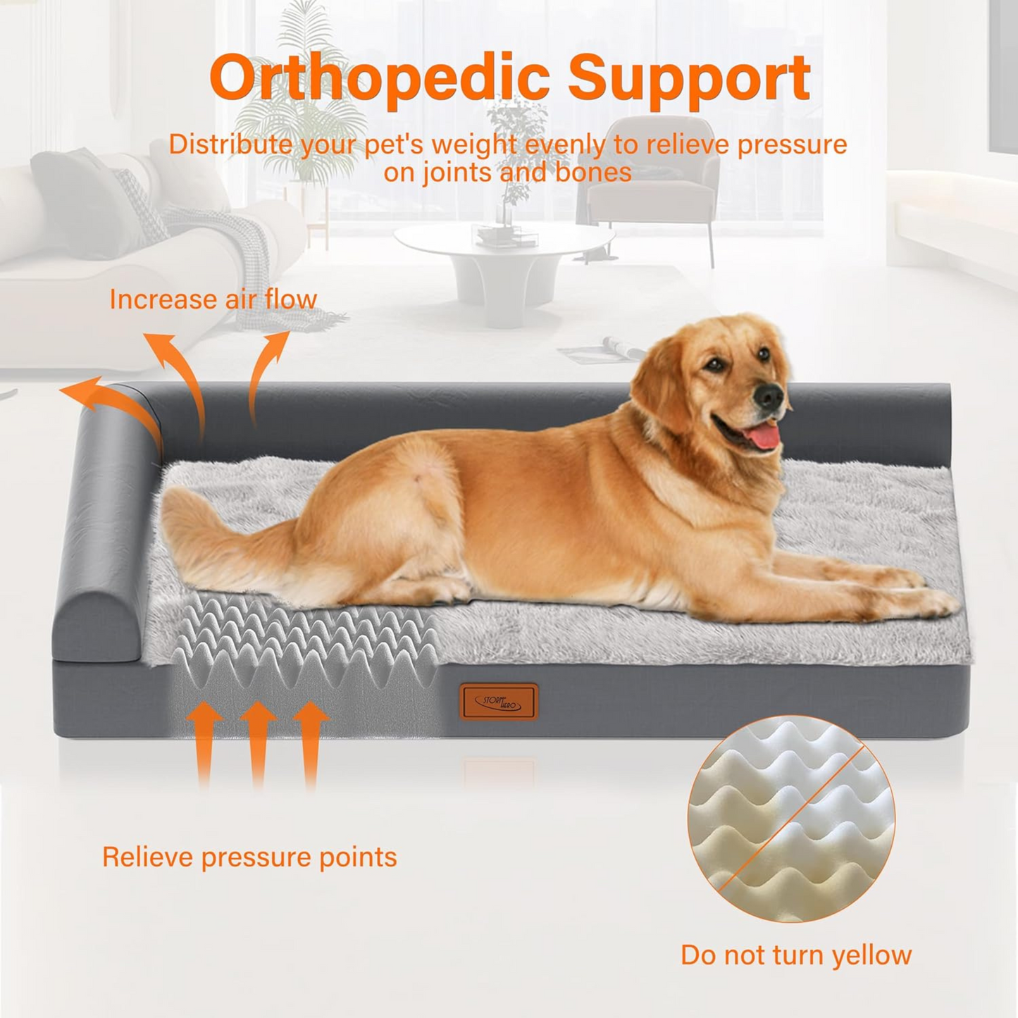 Orthopedic Dog Bed – Large Memory Foam Pet Sofa