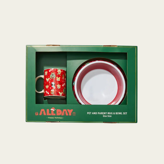 Holiday Cheers Party Mug & Dog Bowl Gift Set