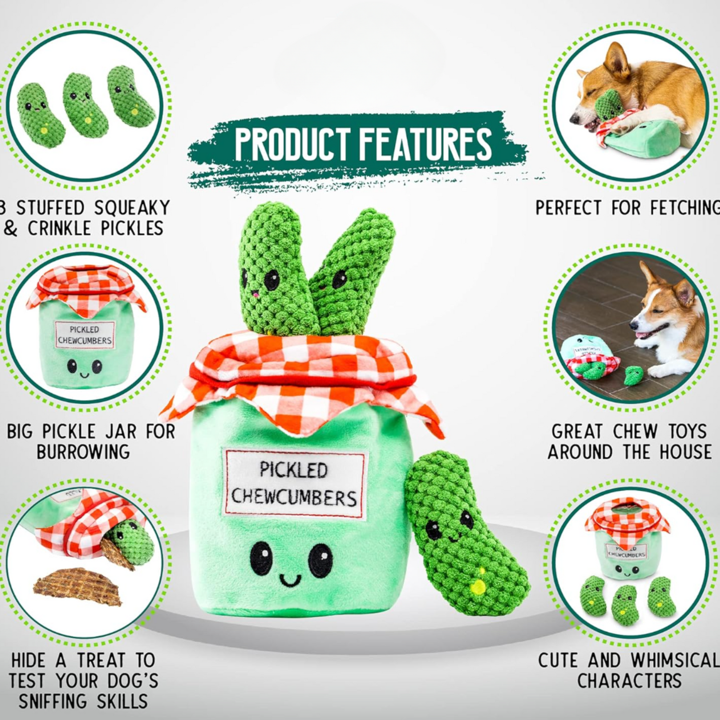 Pet Pickle Jar Dog Toy Set