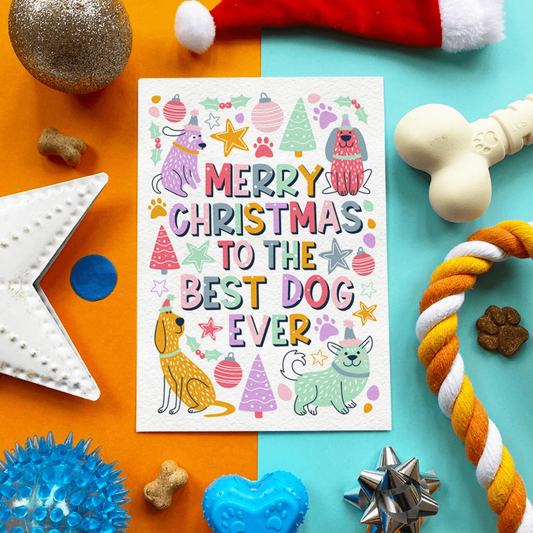 Merry Christmas To the Best Dog Ever - Edible Chicken Flavoured Card