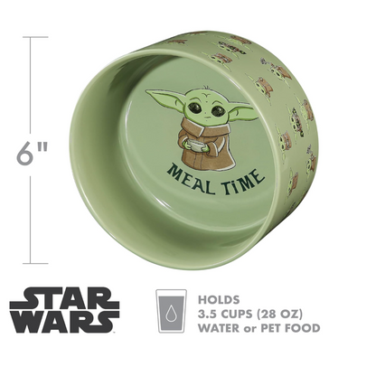 Star Wars Mandalorian Baby Yoda Ceramic Dog Bowl