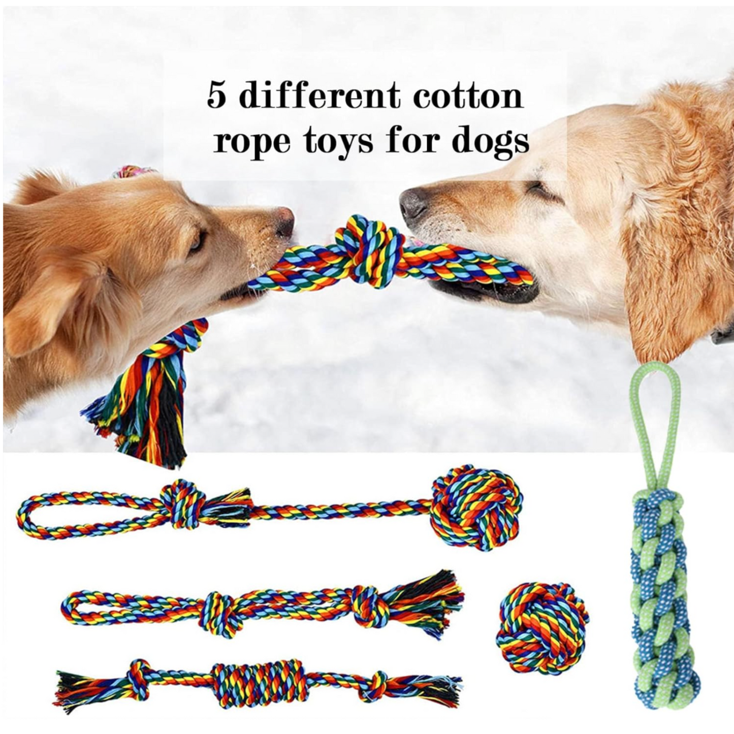 Dog Rope Toy and Tug of War Dog Toy Set