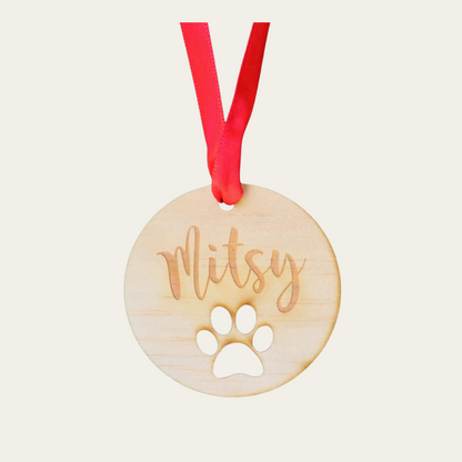 Paw Print Christmas Ornament