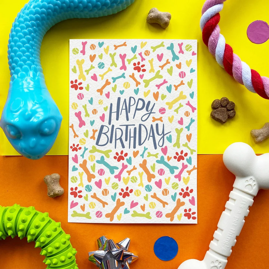 Edible Greeting Card - 'Happy Birthday Bones' - Dog Treat (Chicken Flavor)