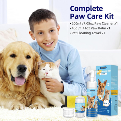 Paw Care Kit – No-Rinse Cleaner & Healing Balm with Towel