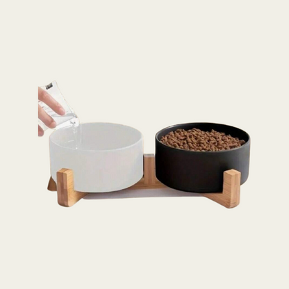 Non-Slip Ceramic Double Pet Food Bowl