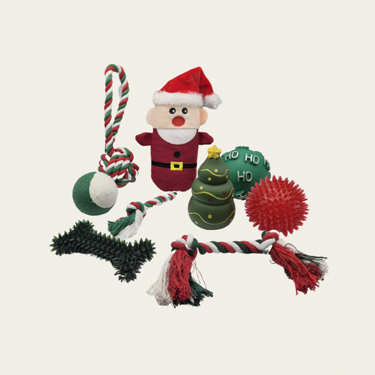 Christmas Paws & Play – 8-Piece Festive Dog Toy Gift Set