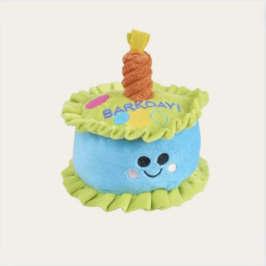 Barkday Cake Dog Toy - Green & Blue